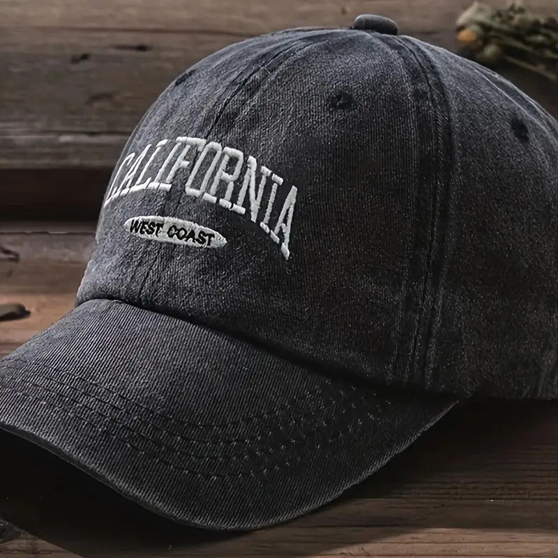 Women's Vintage California West CAL Letter & California Text Baseball Cap - Lightweight Structured Flat Top Hat Suitable for Beach, Casual Outfits, Sports - Non-Stretch CAL Lettering & California West Design