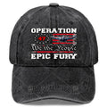 Vintage Washed Distressed Baseball Cap - Subtle All-Over Iconic Print, Lightweight And Suitable for Christmas, Gaming, National Day, And Everyday Wear, with an Iconic Rounded Crown Design