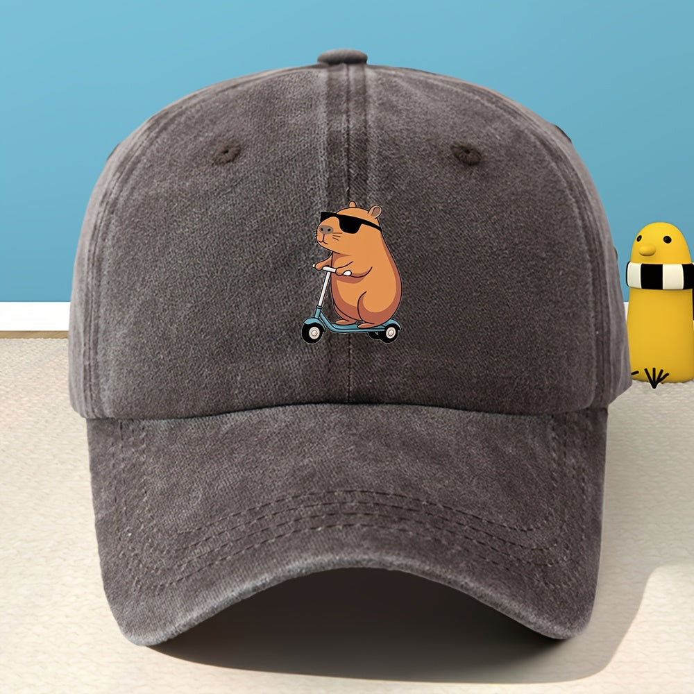 Unisex Printed Baseball Cap Men Women Classic Washed Distressed Vintage Duckbill Hat Outdoor Casual Sports Streetwear Vacation Hat Individual Street Rock Rap Hip-Hop Cap Soft Comfortable Sweat-Absorbing Adjustable Hat
