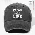 Unisex "PAPAW LIFE" Letter Print Washed Vintage Baseball Cap, Fashionable Sun Outdoor Hat for Men and Women, Adjustable Fit Trucker Hat Suitable for All Seasons and Daily Wear