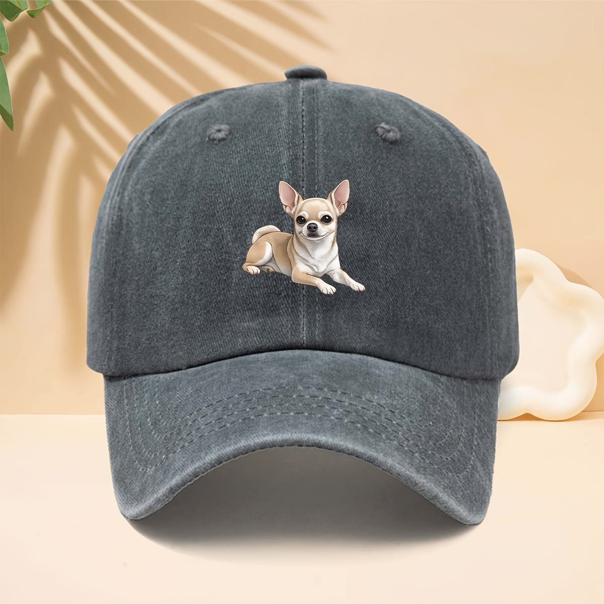 Chihuahua Print Baseball Cap with Chihuahua Dog Design - Adjustable Snapback Trucker Hat Suitable for Men & Women, Soft Top Curved Brim, Unisex Casual for All- Wear, Durable Comfortable for Walking, Parties, Shopping, Hip-Hop Style