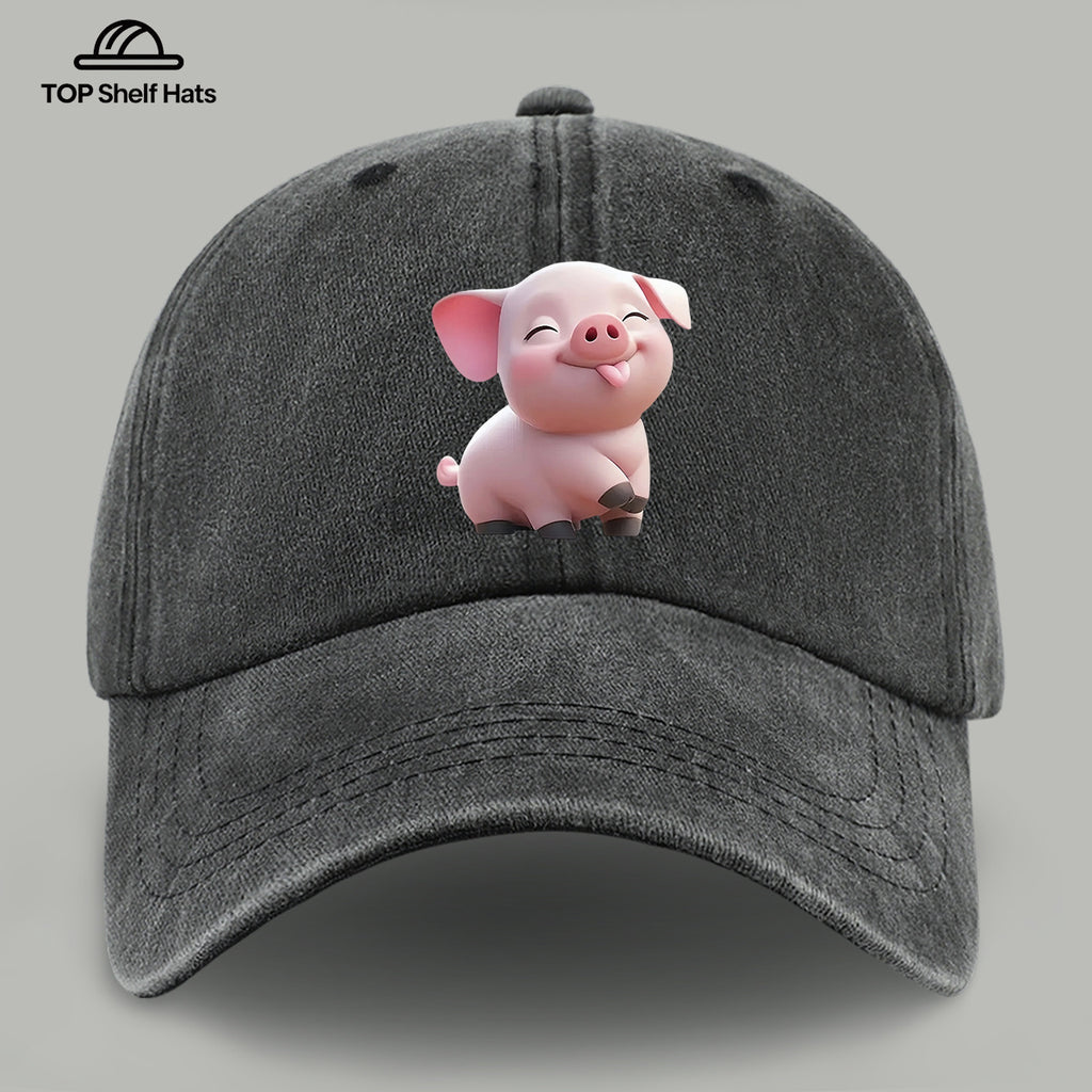 1pc Cute Tender Pink Pig Print Casual Baseball Cap, Lightweight, Comfortable, And Breathable, Adjustable Size, Perfect Valentine'S Day Gift for Partners, Unisex Outdoor Wear And Casual Fashion Accessory, Ideal for Parents' Beach Vacation Sun Hat
