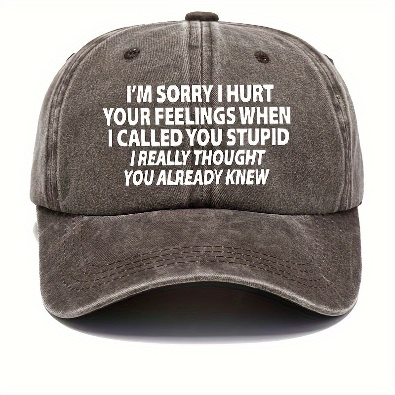 Vintage Washed Distressed Letter Print Baseball Cap with Retro Lettering & Adjustable Buckle Closure - Suitable for Outdoor Sports, Hiking, Casual Wear, Machine Washable Sun Hat Gift Choice for And