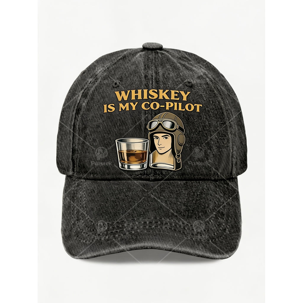 Whiskey Pilot Vintage Style Hat for Men Casual Streetwear Cool Embroidered Cap for Anniversary Gift
