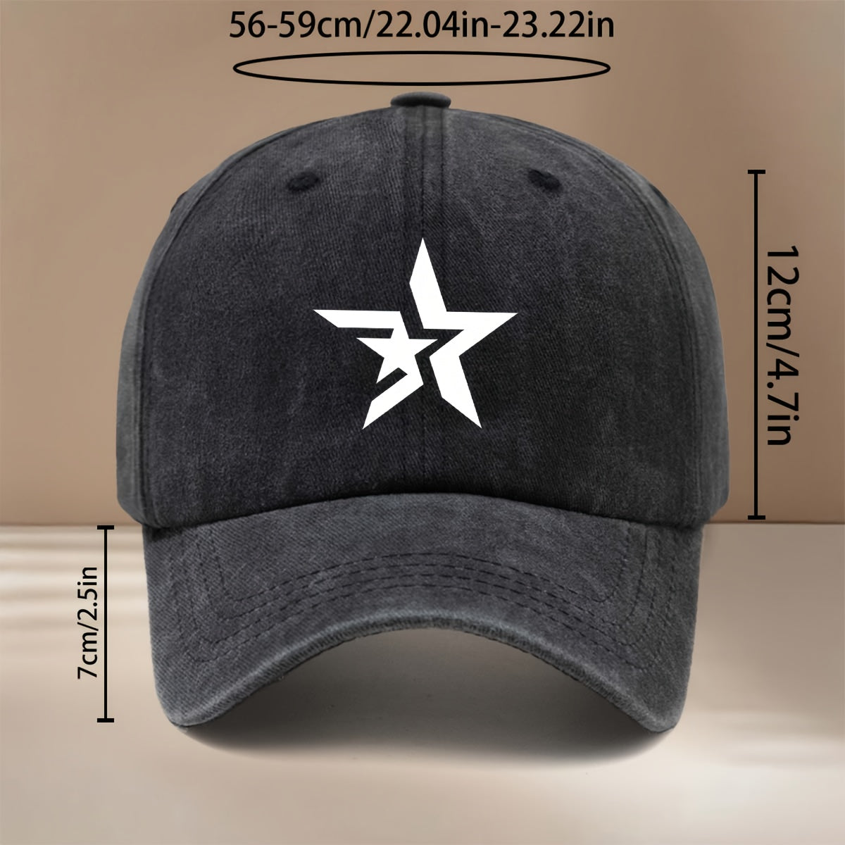 Double-layer Five-pointed Star Line Pattern Baseball Cap, Adjustable Size, Lightweight Hip-hop Hat, Unisex Casual Cap for Parties, Dinners, and Camping, Comfortable and  Curved Brim Hat, Versatile Snapback Cap, Simple, Trendy, and Cool Six-panel Cap