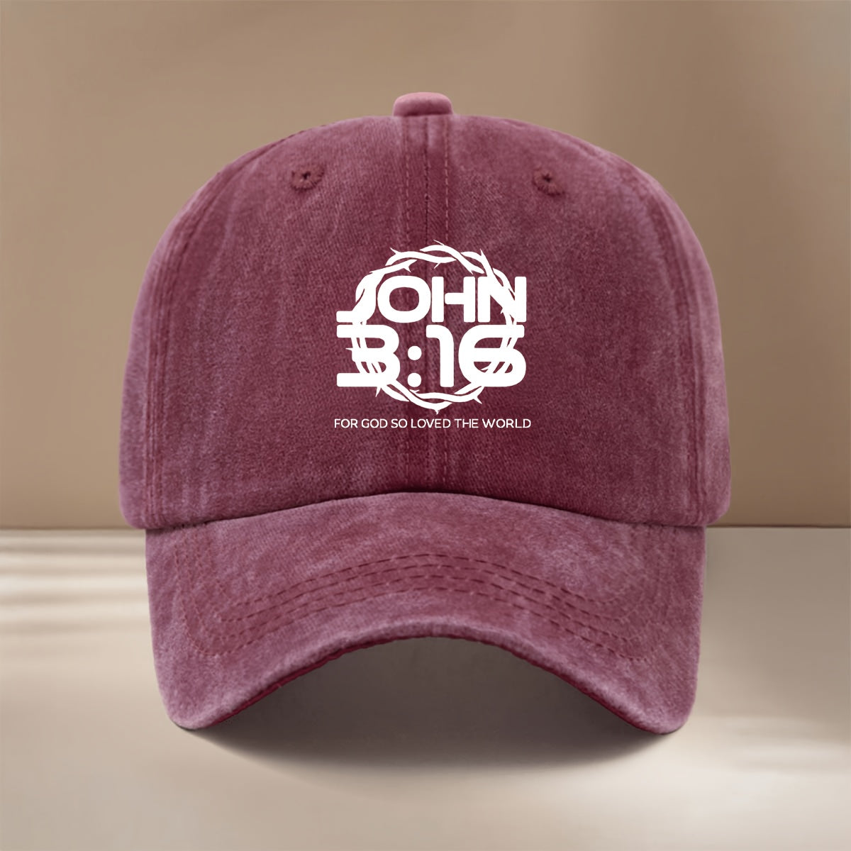 A Baseball Cap Featuring The Text JOHN 3:16, Designed in a Easy And Lightweight Style Suitable for Both Men And Women. This Hip-Hop Duckbill Cap Is Perfect for Vacations, Gatherings, And Camping