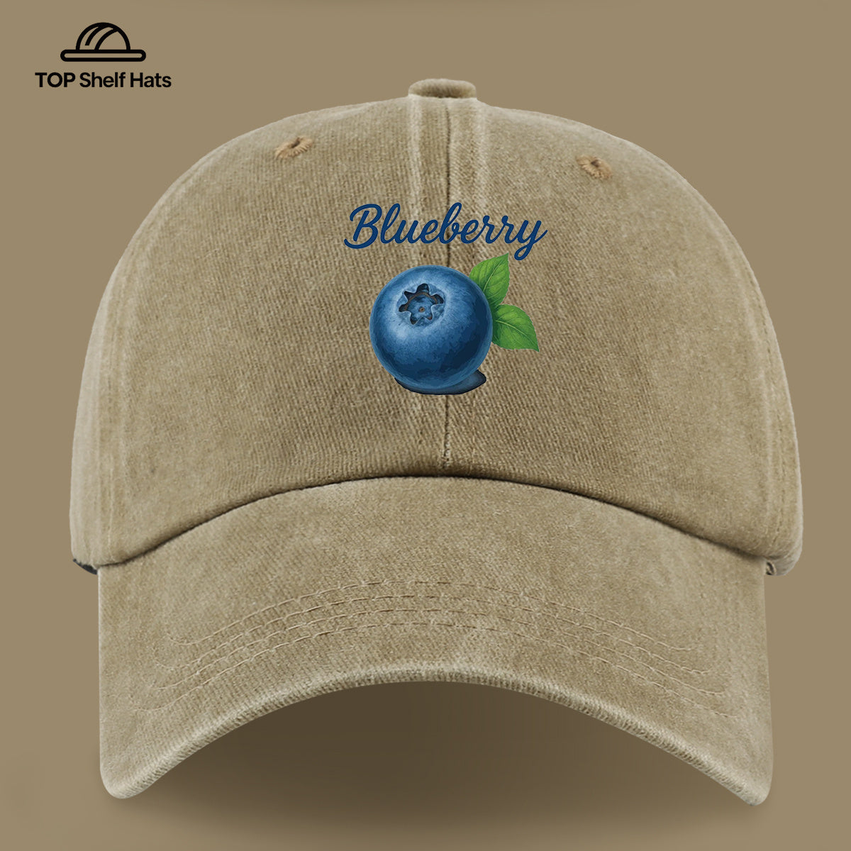 1pc Blueberry-Themed Realistic Fruit Print Baseball Cap, Comfortable And Breathable Sun Hat, Fashionable Easy And Aesthetic Unisex Baseball Cap, Adjustable Size, Trucker Cap, Beach Vacation Hat, Suitable for Outdoor Picnics, Camping, Shopping