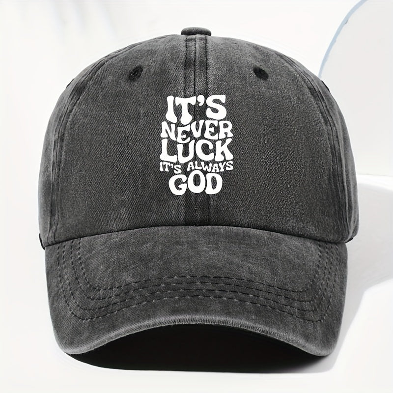 Unisex IT'S NEVER Printed Washed Vintage Baseball Cap Fashion Outdoor Hat Adjustable Brim Trucker Cap Suitable for All Seasons Daily Wear