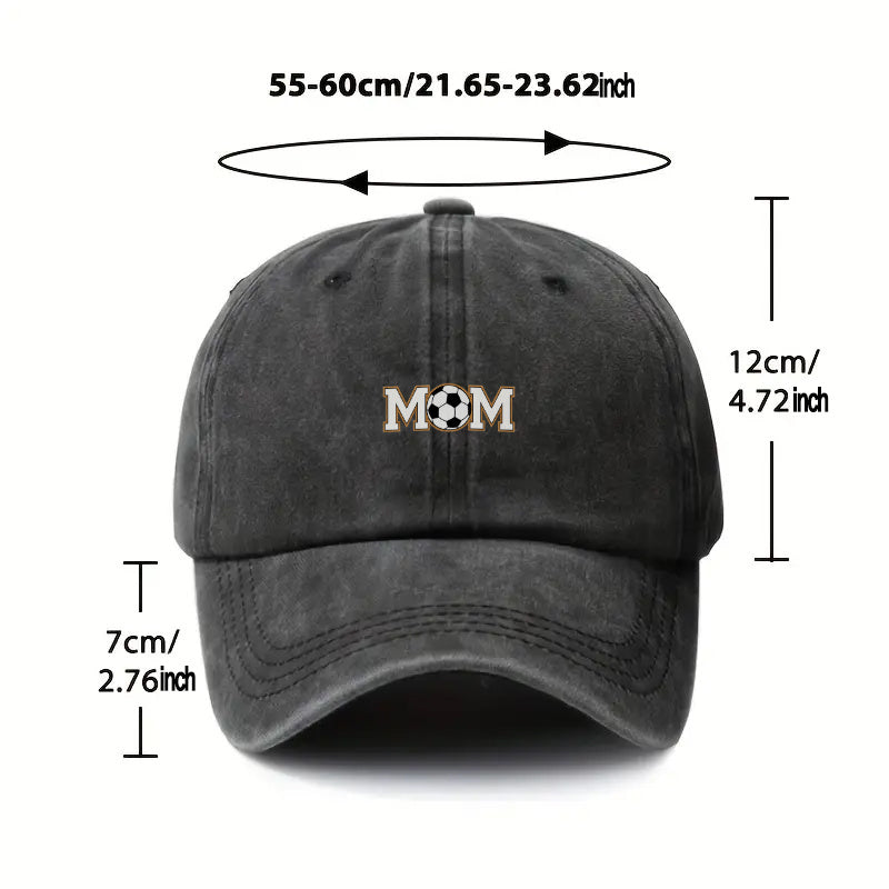 1pc Soccer Mom Baseball Cap - Adjustable Snapback Hat with Soccer Ball & MOM Lettering, Lightweight Polyester for Women, Sports, Camping, Soccer Games - All-Season Casual Mom Hat for Soccer Moms, Perfect Gift for Soccer Parents, Stylish Outdoor Cap with C