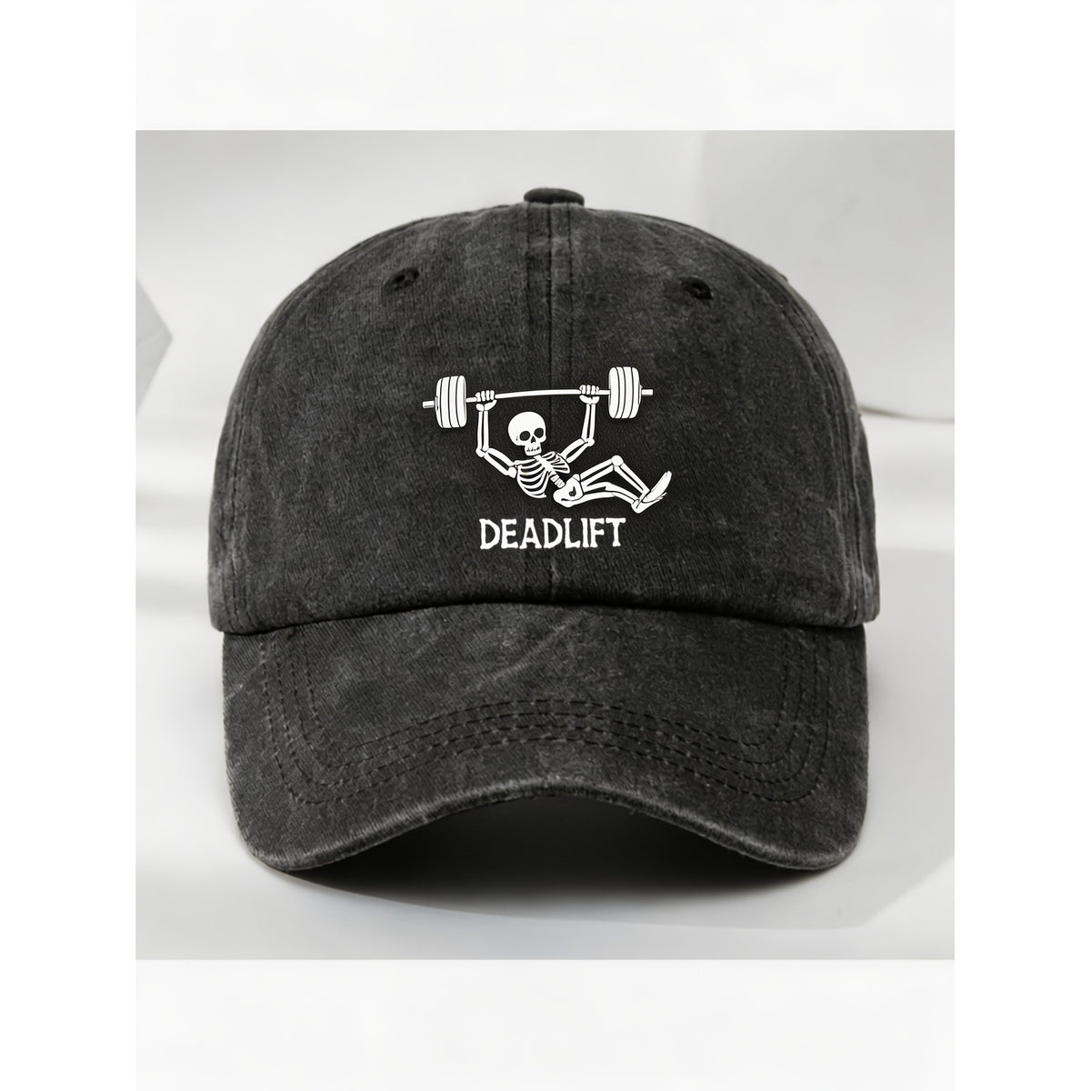 Deadlift Skeleton Lifting Graphic Hat for Men Women Vintage Cool Street Style Casual Cap Fitness Anniversary Gift