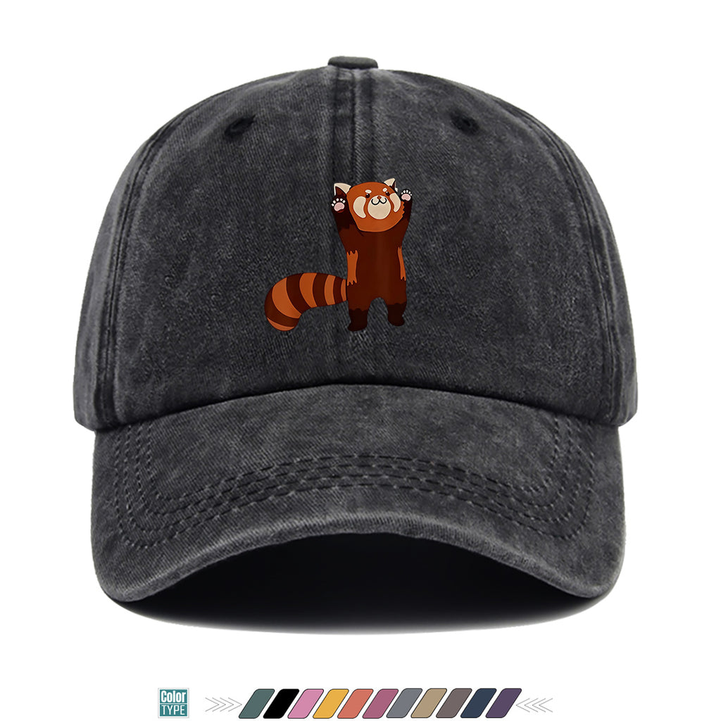 1pc Cartoon Red Panda Printed Baseball Cap, Cute Animal Pattern Sun Hat, Adorable Age-Reducing Fashion Hat, Unisex Adjustable Duckbill Cap, Couple Outing Hat, Casual Leisure Hat, Outdoor Play Sun Hat, Picnic Photography Hat, Bestie Matching Hat