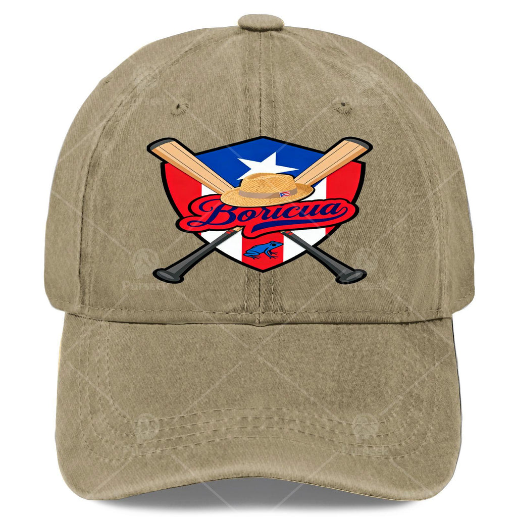 Boricua Puerto Rico Baseball Coqui Frog Pava Hat Fan Baseball Hat Unisex
