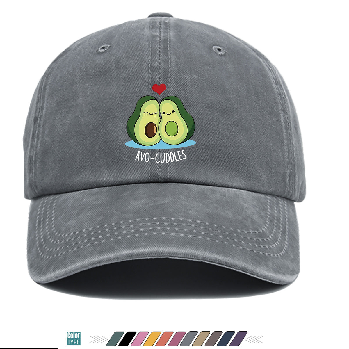 1pc Avocado Couple Print Baseball Cap Cute Cartoon Design Sun Hat Fashion Fresh Unisex Adjustable Size Duckbill Cap Suitable for Outdoor Picnic, Shopping, Dating, Travel