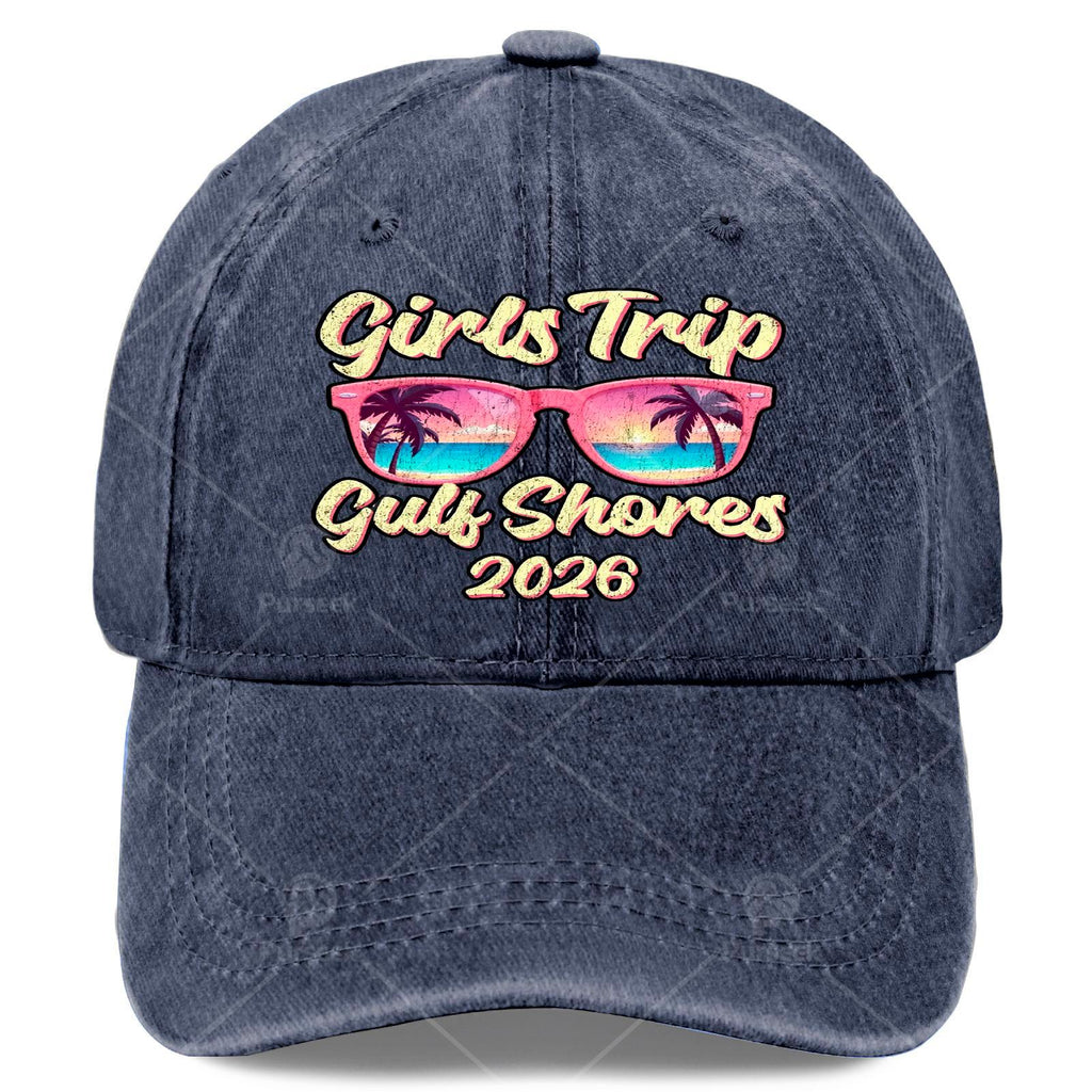 Beach Glasses Weekend Girls Trip 2026 Gulfs Shores Baseball Hat Unisex