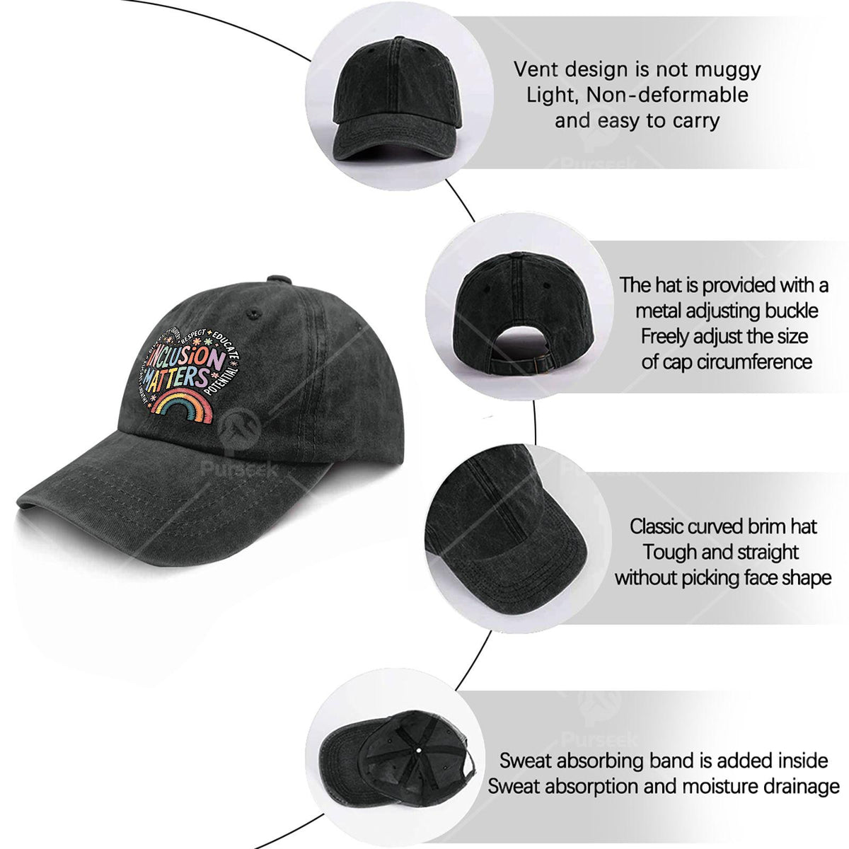 Inclusion Matters Special Education Teacher SPED Autism Baseball Hat Unisex