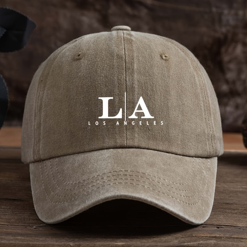 Men'S Baseball Cap - LA Letters (Los Angeles), Structured Front Panel, Machine Washable Textile Hat for Everyday & Special Events - Urban Streetwear Accessory, Outdoor Headwear, Stylish Headwear, Comfortable Fit, Unisex Headwear, Casual Wearers