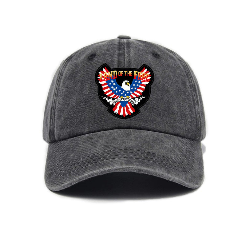 Fashion 1pc American Land of Liberty Printed Washed Distressed Style Baseball Cap Unisex Outdoor Casual Hat