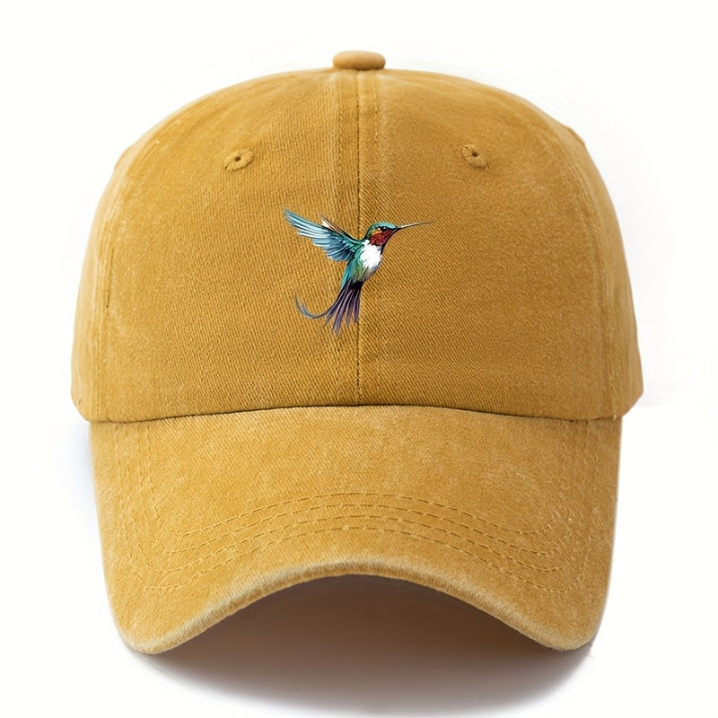 MAKEFGE Vintage Baseball Cap - Lightweight Distressed Trucker Hat, Available in Six Colors (Black/Dark Grey), Unisex, Suitable for Outdoor Casual Everyday Wear - Retro Structured Brim And Daily Headgear, Bird Pattern Design