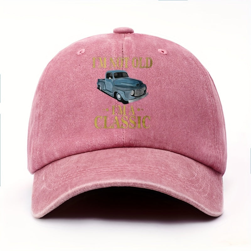 [I'M Not Old] Floral Men'S Washed Baseball Cap, Vintage Style Fashion Adjustable Outdoor Casual Sports Hat