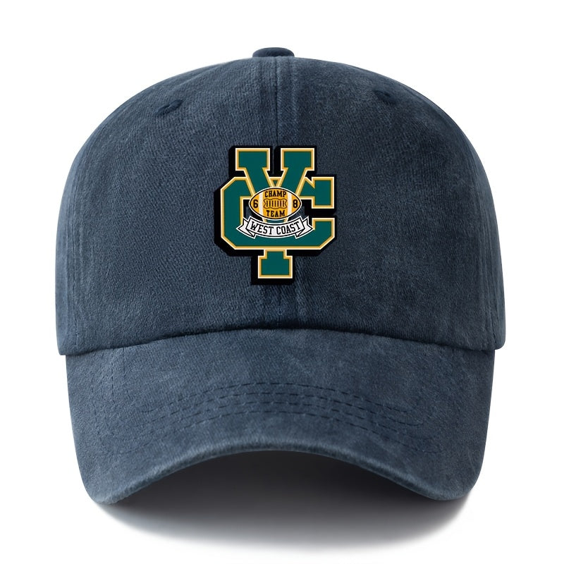Unisex Fashion Versatile Printed CY WEST COAST Baseball Cap, Classic Retro Washed Outdoor Lightweight Curved Brim Hat, Trucker Hat, Suitable for Outdoor Vacation Travel Camping And Other Casual Occasions, Holiday Party Hip-Hop Hat