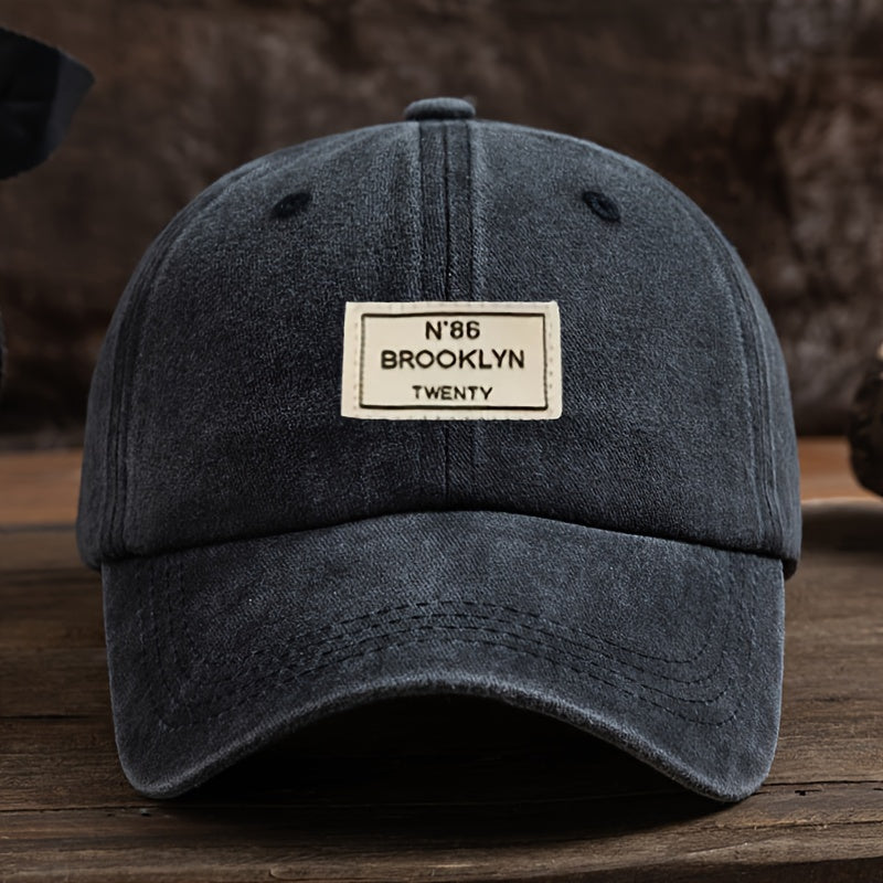 Men'S American Vintage Baseball Cap, Stylish And Versatile, Adjustable Curved Brim Duckbill Hat for Outdoor Fashion