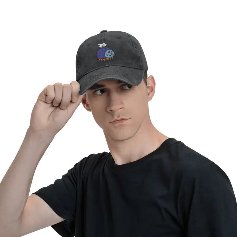 2026 New Model Washed Baseball Cap Suitable for All Seasons, "No More Starving Together" Design, Unisex Adjustable Hip-Hop Cap with Full-Print, Machine Washable Outdoor Sports Hat for Men & Women, Pull String Closure for Sunshade
