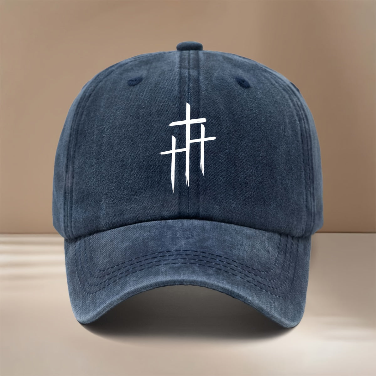 Three Cross Pattern Baseball Cap, Unisex Hip-Hop Style Casual Hat for Parties, Gatherings, and Camping. Comfortable and Lightweight Curved Brim Hat with Versatile Duckbill Design. Simple Outdoor Sports Cap, Six-Panel Fit, Relaxed and Fashionable