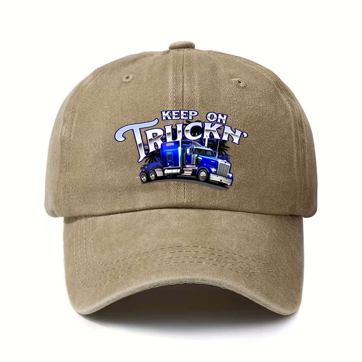 Keep on Truckin' - Semi-Trailer Truck Driver, Truck Driver, Truck Mechanic Baseball Cap, Couple'S Women'S Y2K Snapback Hat