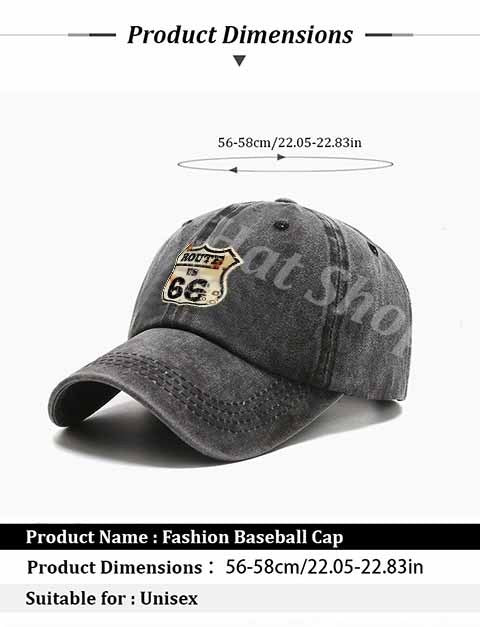 American Route 66 Logo Baseball Cap - Iconic Number 66 Suitable for Trips, Driving Vacations & Outdoor Adventures, Casual Retro Hat for &, Year-Round for Self-Driving Tours