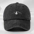 Fun Pine Tree And Mountain Peak Print Embroidered Baseball Cap Outdoor Men'S Casual Sports Adjustable Baseball Cap