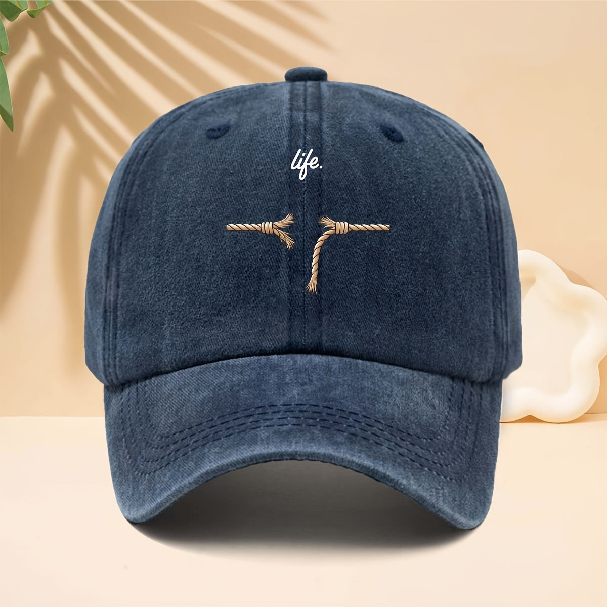 Men' & Women' Adjustable Snapback Cap with Life Knot - Modern Minimalist Curved Brim Trucker Hat, Soft Top Suitable for Walking, Parties, Travel, Casual Wear - Unisex for All- Outdoor, Hip-Hop, and Daily Use (Neutral Style)