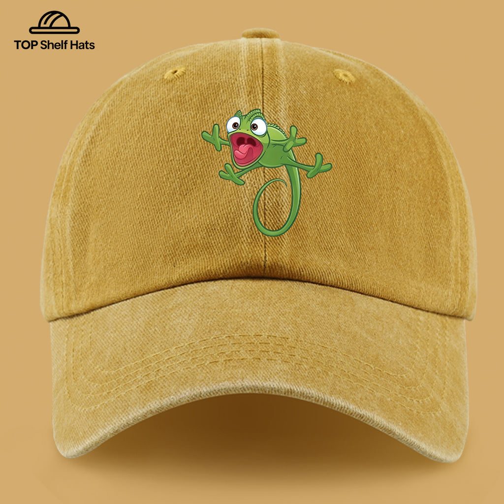 1pc Fun Cartoon Chameleon Pattern Printed Baseball Cap, Lightweight, Comfortable, and Breathable, Adjustable Size, An Excellent Valentine's Day Gift for Your Partner, Unisex Outdoor Wear and Casual Apparel Accessory, Mom and Dad's Beach Vacation