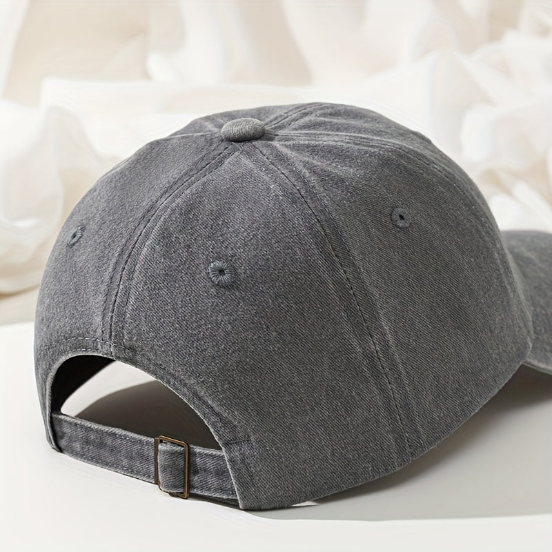 Vintage Washed Baseball Cap, Casual Fashion Curved Brim Duckbill Cap, Distressed Style Outdoor Travel Hiking Cap, Fishing Cap for Men And Women
