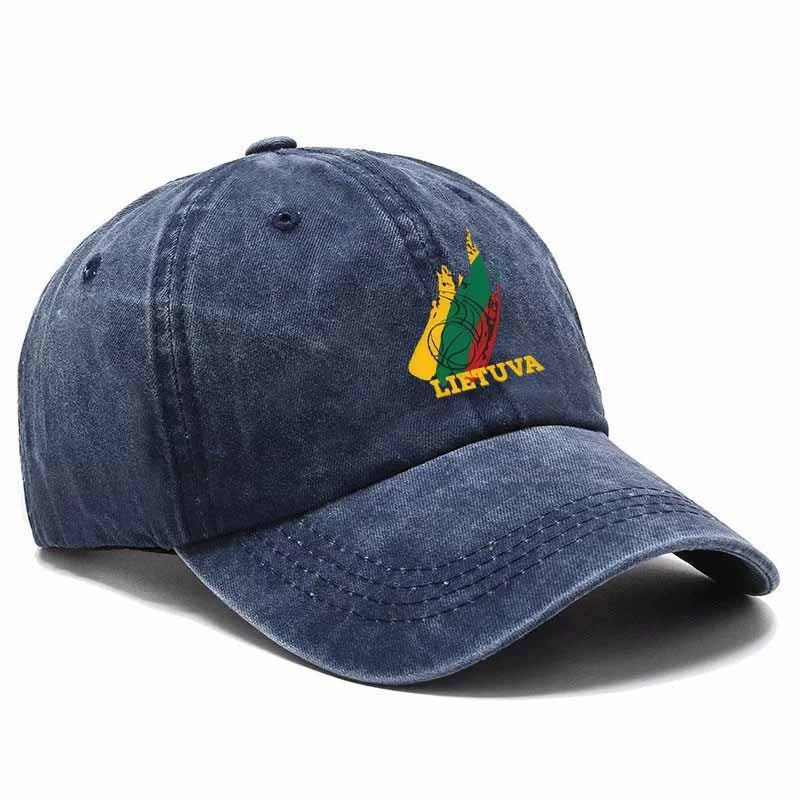 Unisex Washable Baseball Cap with LIETUVA Lettering & Flame Football Design - Machine-Washable Adjustable Cap Suitable for Sports, Casual Wear, Football Fans,  Lithuanian Pride Design, Pull String Closure for Lifestyles