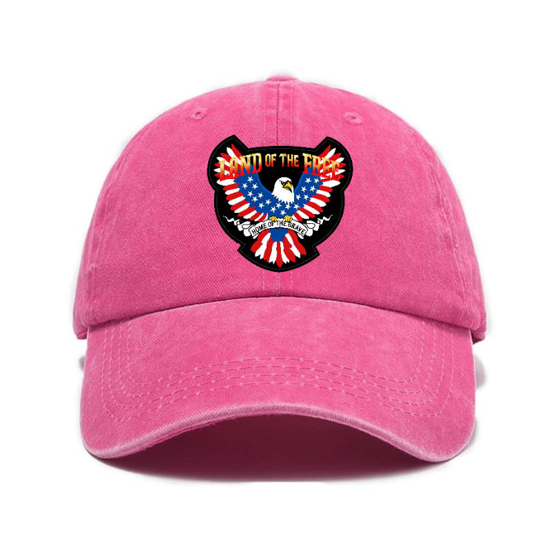 Fashion 1pc American Land of Liberty Printed Washed Distressed Style Baseball Cap Unisex Outdoor Casual Hat