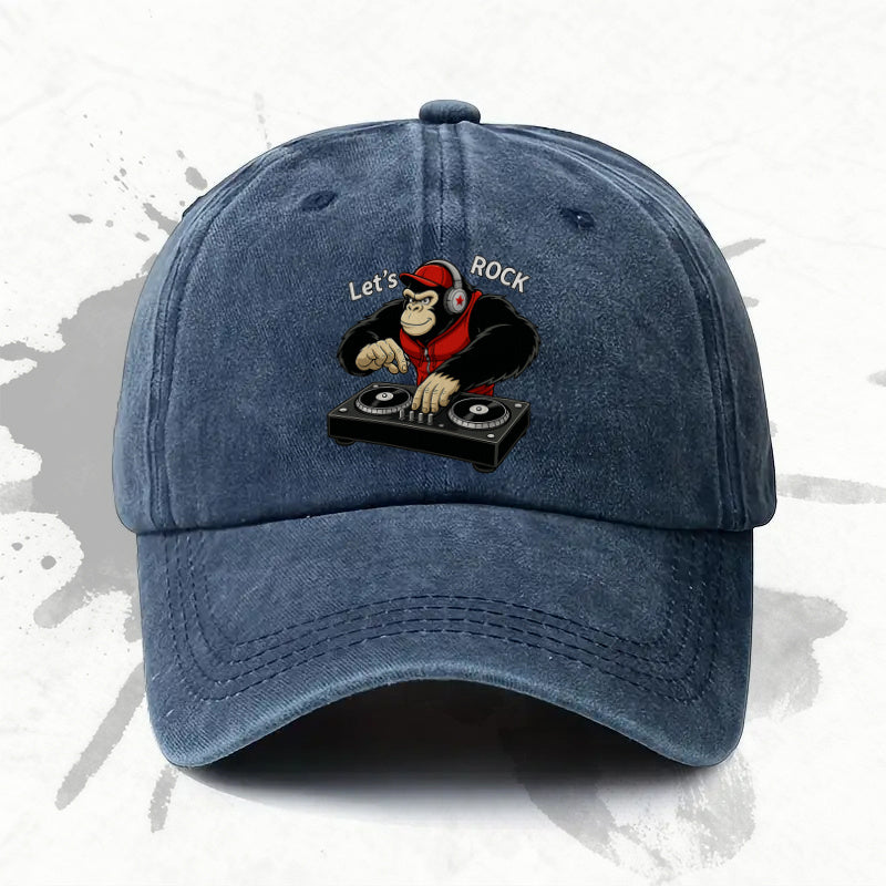 1P 1pc, Adjustable Baseball Cap with a "rock and Roll" Theme, Lightweight Printed Women's Hat, "DJ Style" Men's Trendy Cap, an Ideal Gift for Weddings, Parties, and Birthdays.