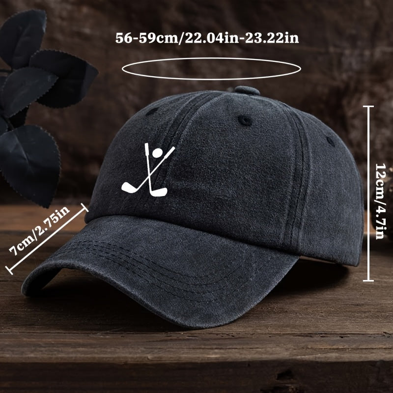 A Stylish And Versatile Golf Club Printed Baseball Cap, Perfect for Outdoor Activities And Trendy Looks