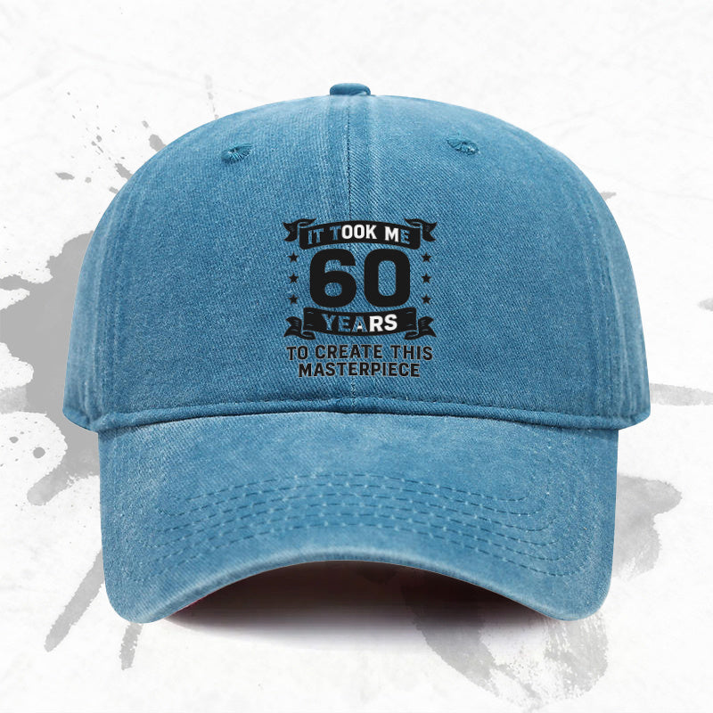 1P 1pc, "60 Years" Adjustable Baseball Cap, Lightweight Printed Women's Hat, "Creative Masterpiece" Men's Trendy Cap, an Ideal Gift for Weddings, Parties, and Birthdays.