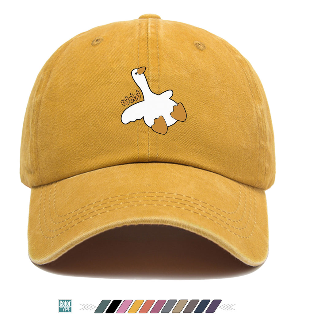 1pc Adorable White Goose Print Baseball Cap Suitable for Men & Women, Breathable Adjustable Snapback Hat with Goose, Unisex Casual Cap for Daily Wear, Picnic, Camping, Amusement Parks - Fun Gift for Goose Lovers, Birthday Present
