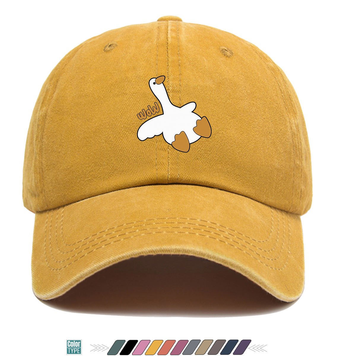 1pc Adorable White Goose Print Baseball Cap Suitable for Men & Women, Breathable Adjustable Snapback Hat with Goose, Unisex Casual Cap for Daily Wear, Picnic, Camping, Amusement Parks - Fun Gift for Goose Lovers, Birthday Present