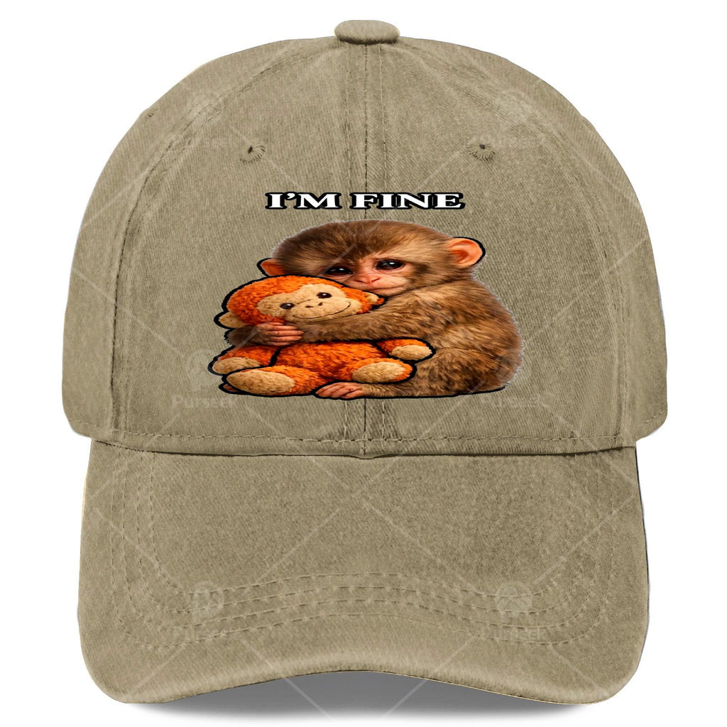 Punchs Monkey Retro Baseball Suitable for & - Lightweight Full-Body Punchs Monkey Print Hat, Round with Iconic Monkey, Hand Washable for Christmas, Events, Casual Wear - Unisex & Fashion Accessory