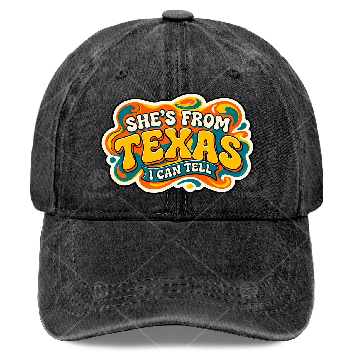Vintage Texas Cowgirl Baseball Cap - Lightweight Retro Hat with Iconic Texas Print, Round Top Design & Closure, Suitable for Games, 4th of, Christmas Gifts, Machine Washable for Pride, Themed Outfits