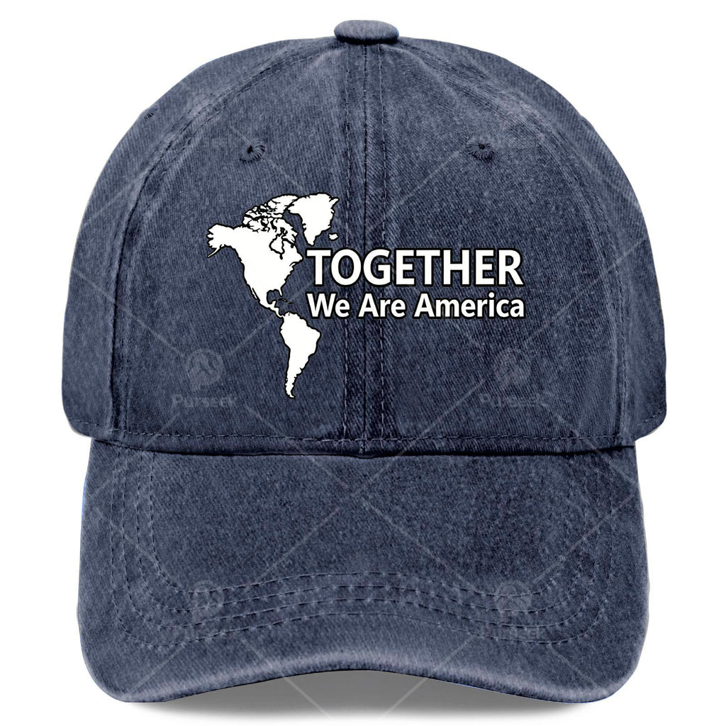 Together We Are America Baseball Hat Unisex Classic Washed Distressed Cap