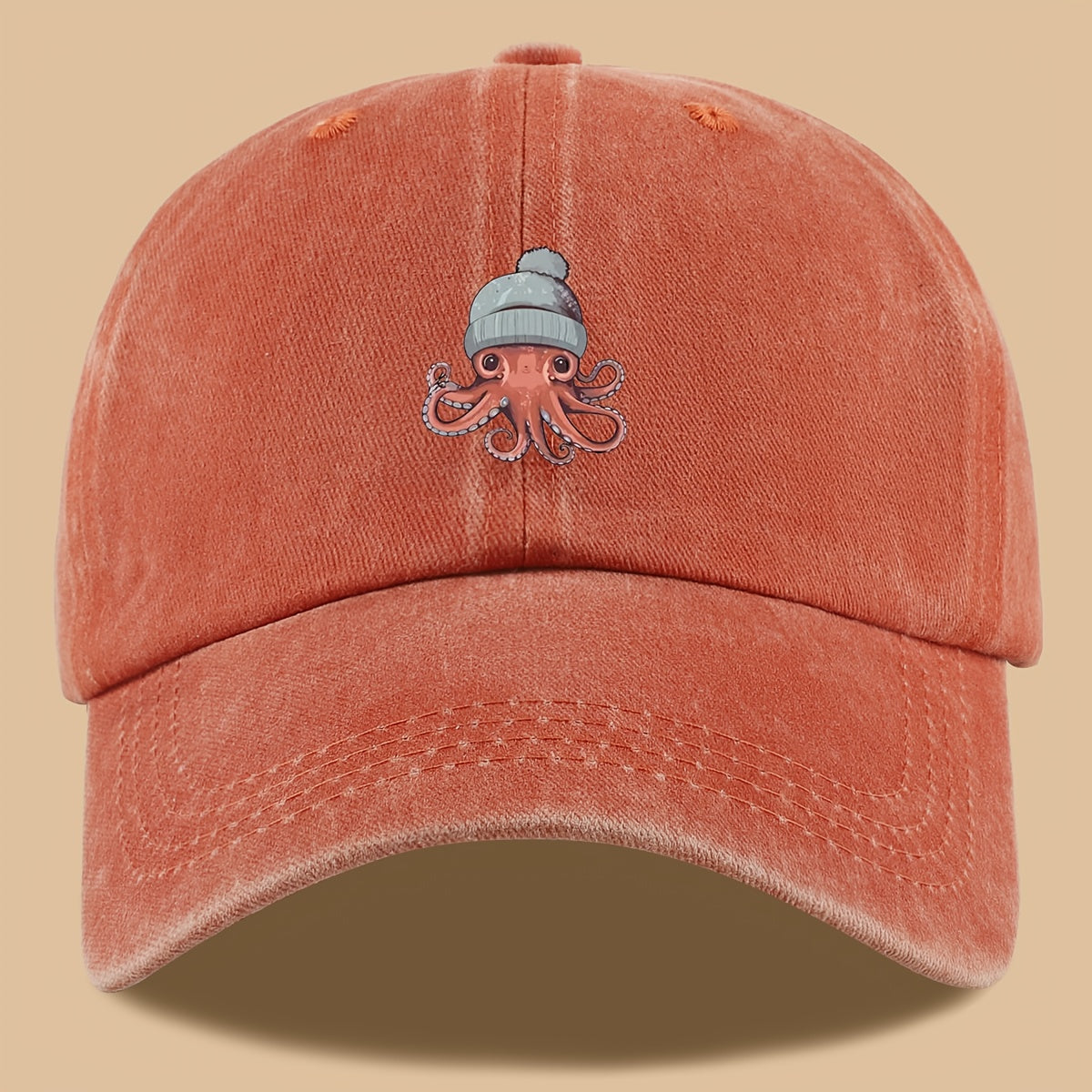 1pc Octopus Print Baseball Cap, Lightweight, Comfortable, and Breathable Outdoor Sun Hat, Stylish, Simple, and Aesthetic, Adjustable Size Baseball Cap for Men and Women, Trucker Dad Hat, Mom's Beach Vacation Hat, Suitable for Outdoor Fishing