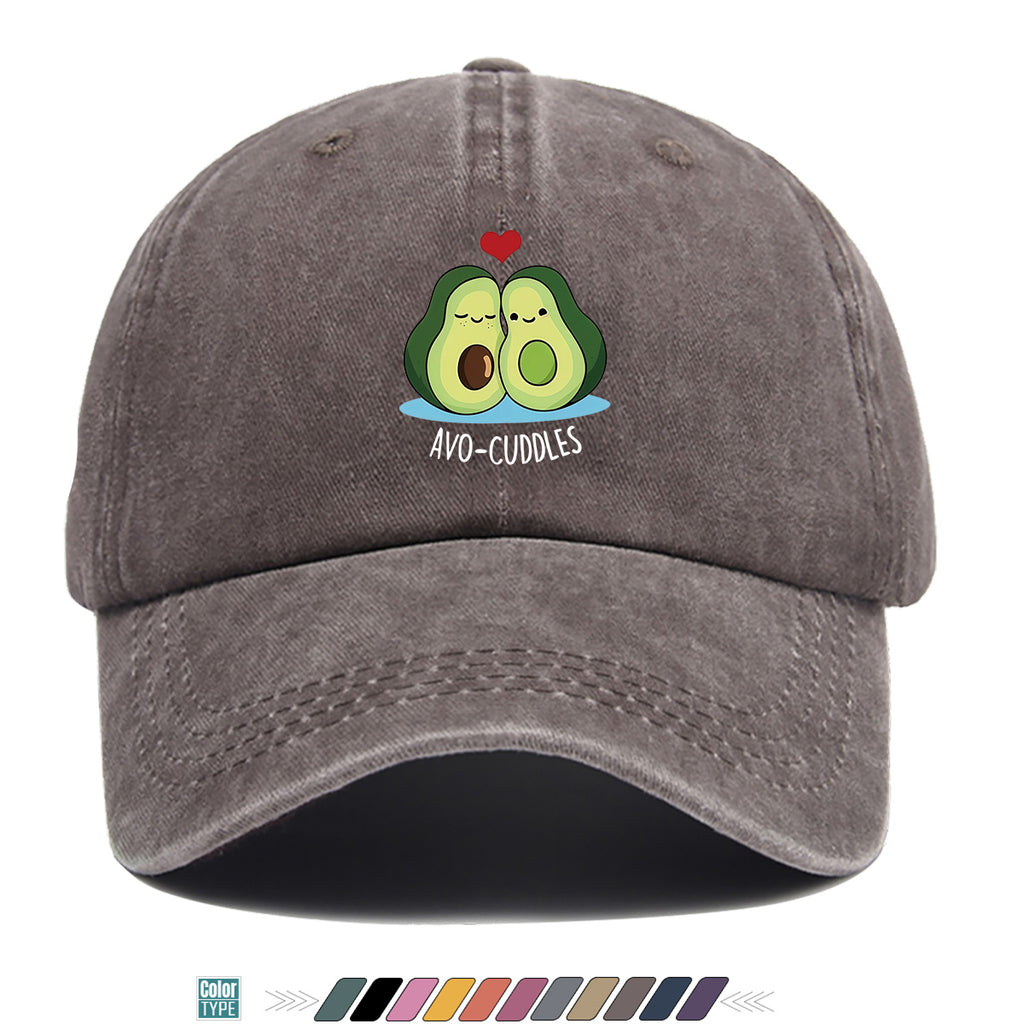 1pc Avocado Couple Print Baseball Cap Cute Cartoon Design Sun Hat Fashion Fresh Unisex Adjustable Size Duckbill Cap Suitable for Outdoor Picnic, Shopping, Dating, Travel