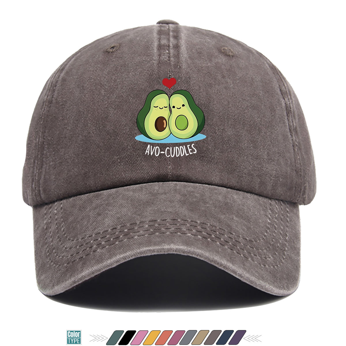 1pc Avocado Couple Print Baseball Cap Cute Cartoon Design Sun Hat Fashion Fresh Unisex Adjustable Size Duckbill Cap Suitable for Outdoor Picnic, Shopping, Dating, Travel