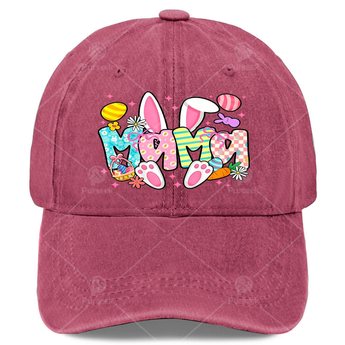 Easter Mama Bunny Ears Coquette Bow Easter Rabbit Baseball Hat Unisex Trendy