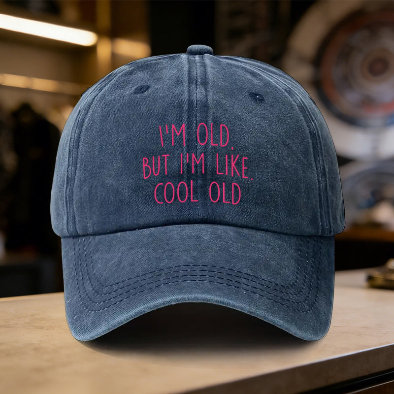 1pc, Adjustable Baseball Cap with "I'M OLD, BUT I'M LIKE COOL OLD" Message, Lightweight Printed Women'S Hat, "COOL OLD" Men'S Trendy Hat, Ideal Gift for Weddings, Parties, Birthdays, And Dances, Stylish And Versatile, Full of