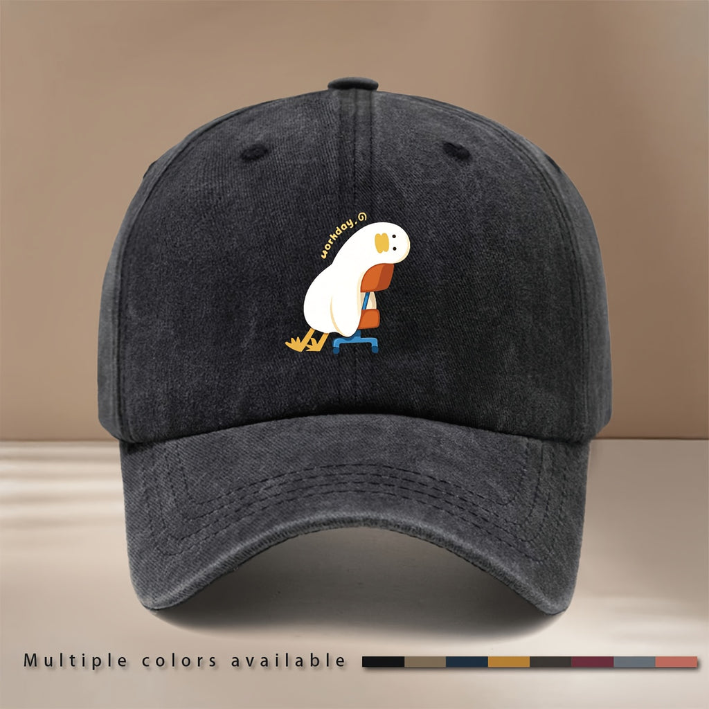 This Is a Baseball Cap Featuring a Design of a Lazy Duck for Work, Lightweight And Adjustable in Size, Suitable for Both Men And Women. It'S a Trendy And Casual Duckbill Hat Perfect for Outdoor Sports, Gatherings, And Camping
