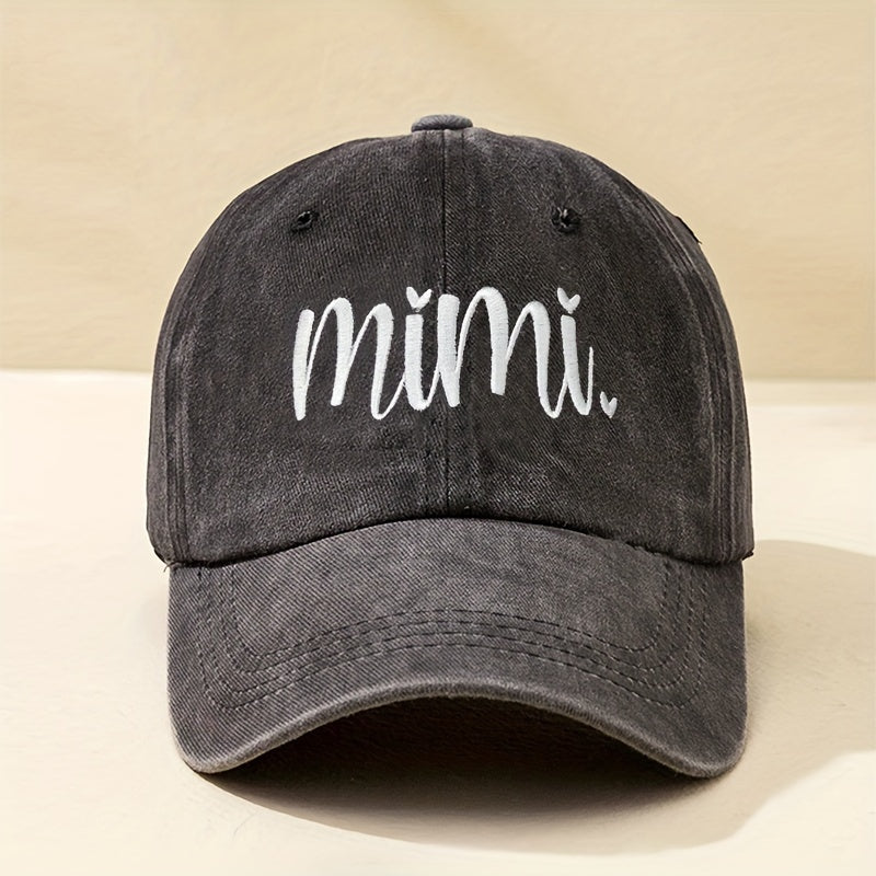 1 Unisex Y2K Style MIMI Washed Baseball Cap, Suitable for Outdoor Sports and Daily Wear